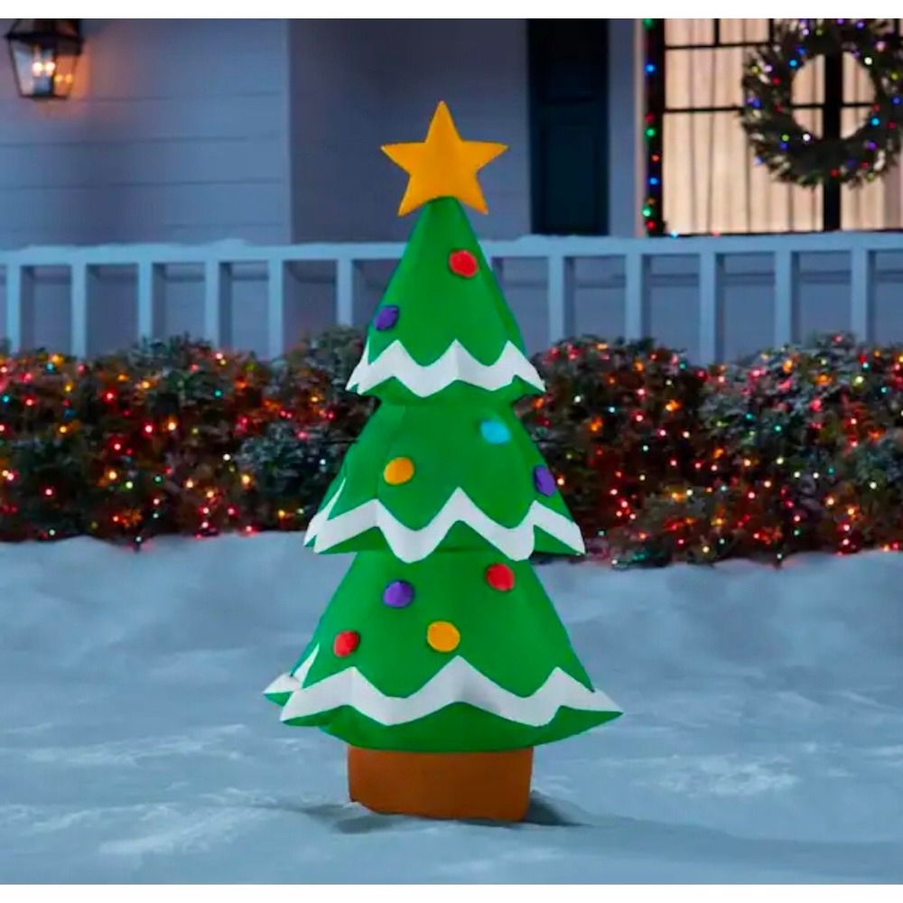 Home Accents Holiday 3.5 ft LED Christmas Tree Indoor Outdoor Inflatable Lights